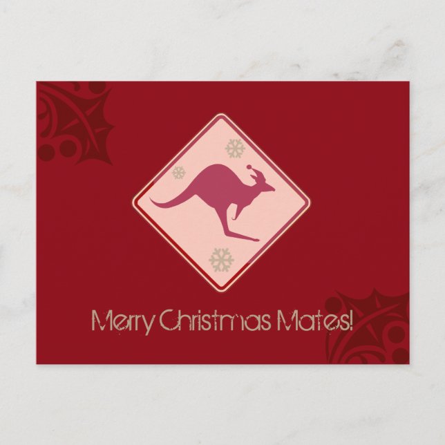 Postal Festiva Señal de ruta divertida de los Navidades de Austra (Anverso)