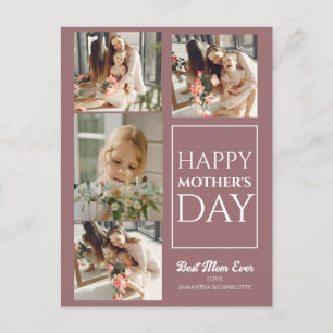 Postal Festiva Sencilla elegancia Feliz Día de las Madres Cuatro 
