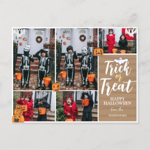 Postal Festiva Sencillo collage de la familia de fotos Halloween 