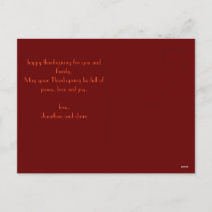 Postal Festiva Sencillo otoño moderno deja feliz día de gracias