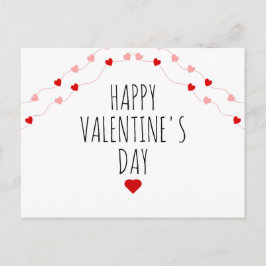 Postal Festiva Sencillos corazones de cuerdas del día de San Vale