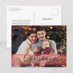 Postal Festiva Sencillos Navidades de fotos de cuadros rojos