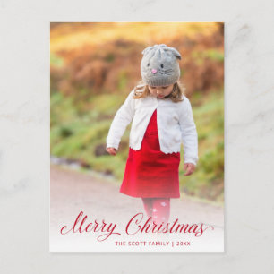 Postal Festiva Sencillos Navidades modernos de escritura roja