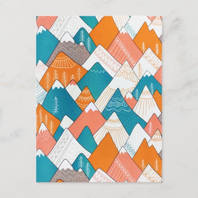 Postal Festiva Senderismo Camping World Travel Mountain Peaks (Anverso)