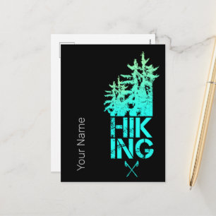 Postal Festiva Senderismo y trekking al aire libre Diseño de bosq