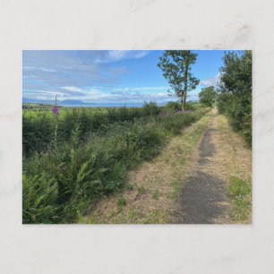 Postal Festiva Sendero rural en la isla de Bute Escocia en un