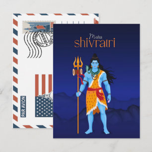 Postal Festiva Señor divino Shiva para el festival Maha Shivratri