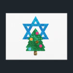 Postal Festiva sequin christmukkah hanukkah<br><div class="desc">christmukkah, "estrella de david", "árbol de navidad",  navidades,  navidades,  "navidades feos",  interconfesionales,  "inter faith",  cristianos,  chrismukkah,  hanukkah,  purpurinas chanukkah,  secuelas,  judíos,  vacaciones,  judío,  neón blanco azul rosado</div>