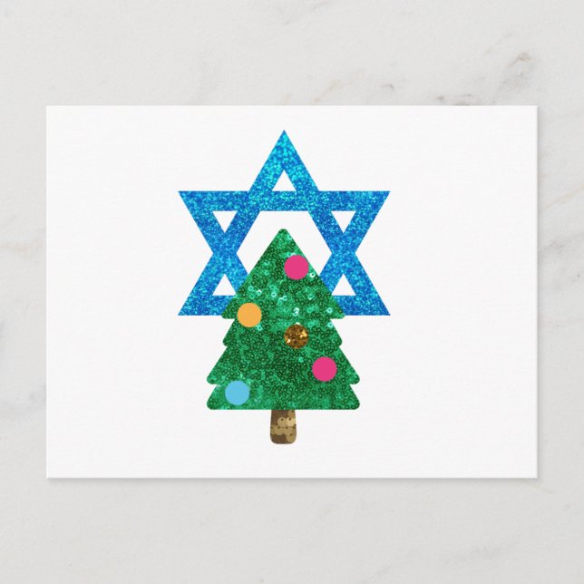 Postal Festiva sequin christmukkah hanukkah (Anverso)