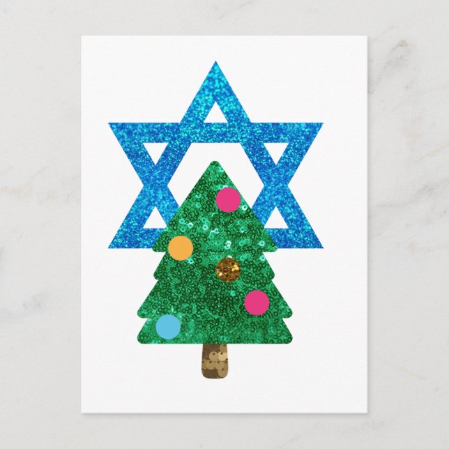 Postal Festiva sequin christmukkah hanukkah (Anverso)