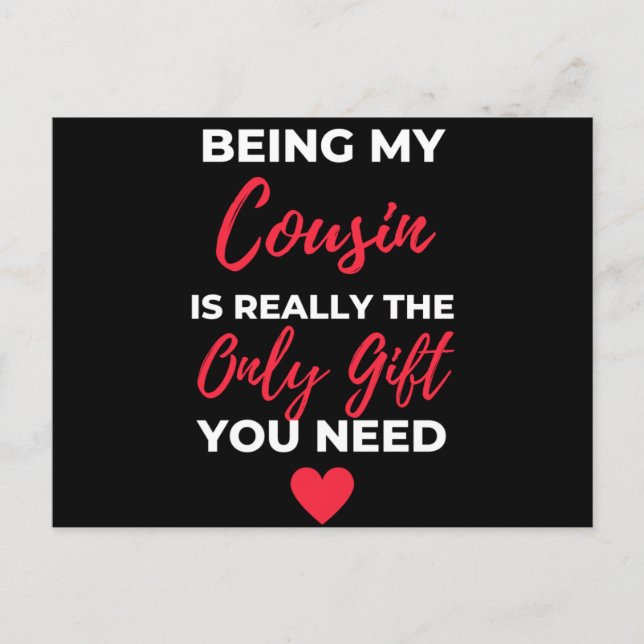 Postal Festiva Ser Mi Primo Es Realmente El Único Regalo. (Anverso)