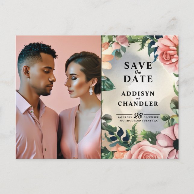 Postal Festiva Serene Garden Wreath: Elegancia Floral Pastel (Anverso)