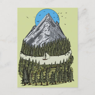 Postal Festiva Serenidad en el Lago de Montaña: Aventura de la Av