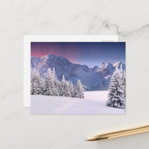 Postal Festiva Sereno paisaje montañoso nevado