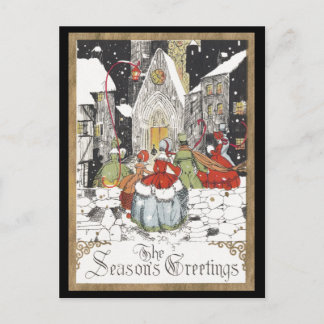 Postal Festiva Servicios de navidades en la iglesia de Ye Olde