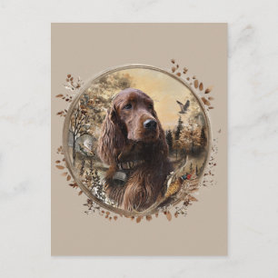 Postal Festiva Setter Irlandés