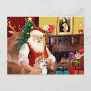 Postal Festiva Shiba Inu de Santa