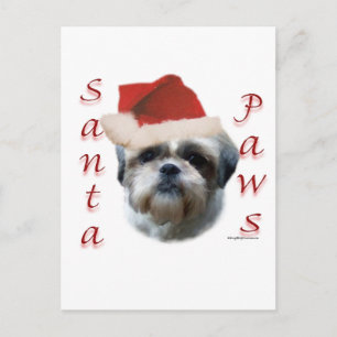 Postal Festiva Shih Tzu Santa Paws