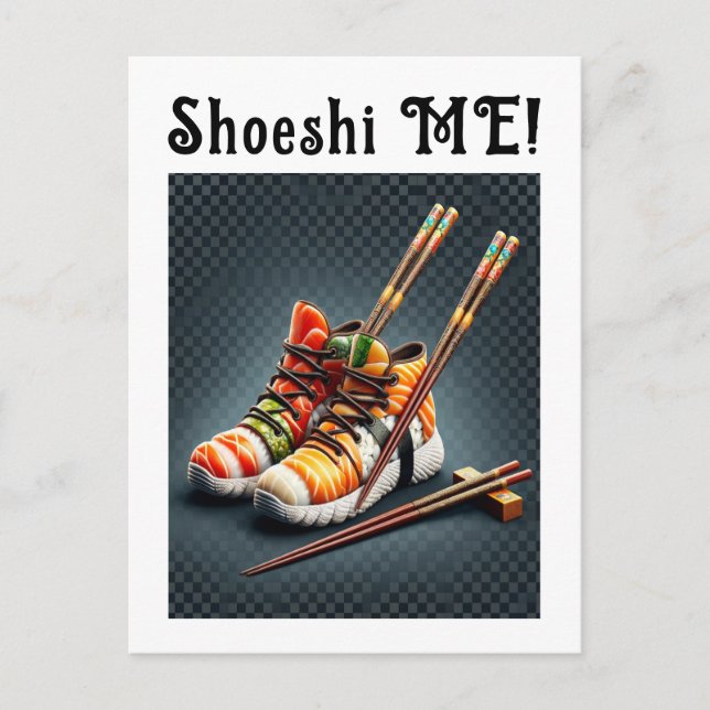 Postal Festiva Shoeshi ME - Esneaker único de sushi (Anverso)