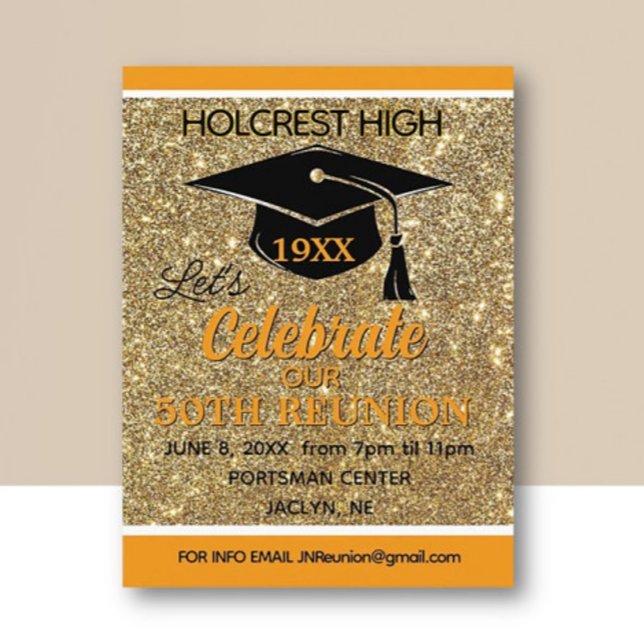 Postal Festiva Show stopper Class Reunion invitation post card (Subido por el creador)