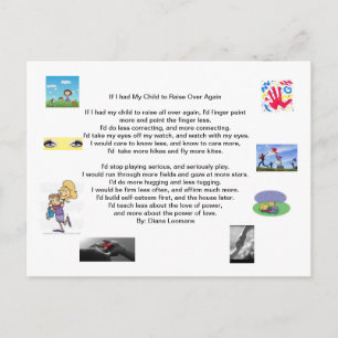 Postal Festiva Si pudiera criar a mis hijos otra vez