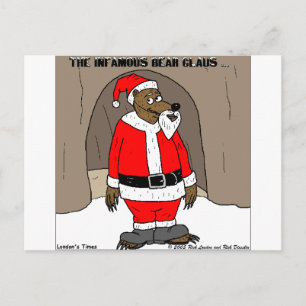 Postal Festiva Si Santa Claus El Oso Divertidas Camisetas de Rega