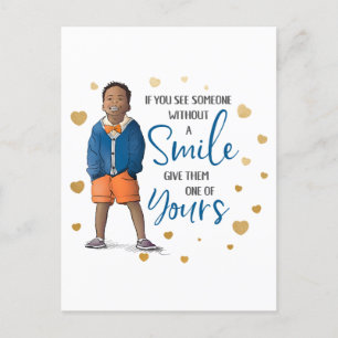 Postal Festiva Si ves a alguien sin sonrisa