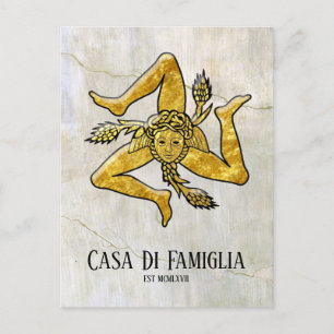 Postal Festiva Siciliano Trinacria Tu Texto