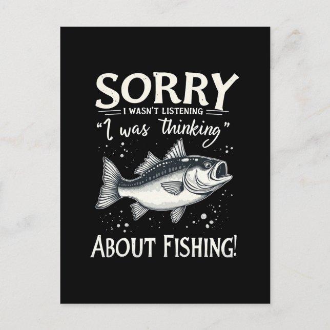 Postal Festiva Siento no haber escuchado que pensaba en pescado (Anverso)