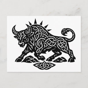 Postal Festiva Sigilo del Toro Tauro — Tatuaje Zodiacal Terrenal