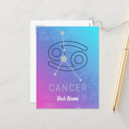 Postal Festiva Signo de estrella del Zodiac del cáncer Constelaci