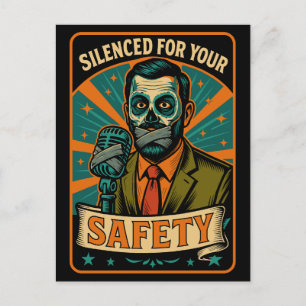 Postal Festiva Silenciado por tu protesta de libertad de expresió