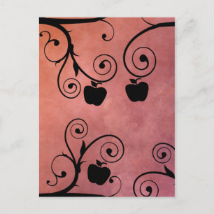 Postal Festiva Silueta de manzana de Rosh Hashaná