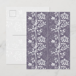 Postal Festiva Silueta floral elegante lavanda púrpura minimalist