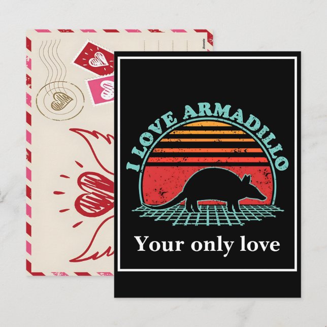 Postal Festiva Siluetas de Armadillo Personalizadas: Diseños Pers (Anverso / Reverso)