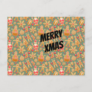 Postal Festiva Símbolos navideños felices