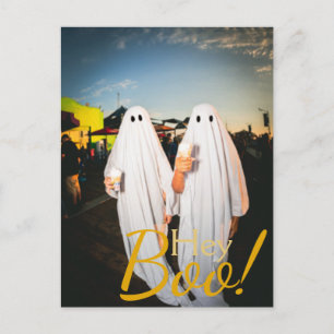 Postal Festiva Simple Boo Feliz Halloween familia y amigos Foto