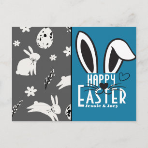 Postal Festiva simple conejito de Pascua simple lindo personaliza