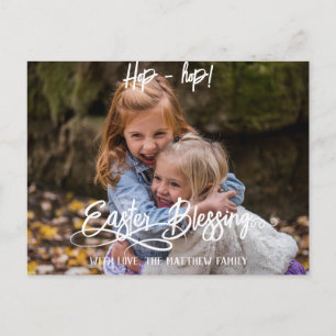 Postal Festiva simple conejito de Pascua simple para una linda fo