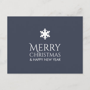 Postal Festiva Simple Elegant Blue Snowflake Xmas