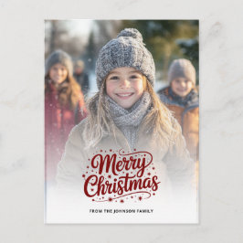Postal Festiva Simple Elegant Merry Christmas Photo Card Gradient