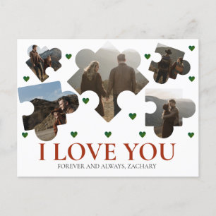 Postal Festiva Simple Love Puzzle el día de San Valentín pareja 5