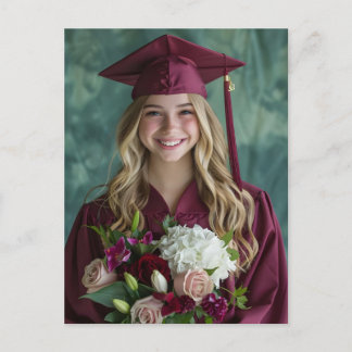 Postal Festiva Simple Modern Calligraphy Graduation Invitation 