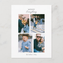 Postal Festiva Simple Moderno 4 fotos Personalizado de Collage