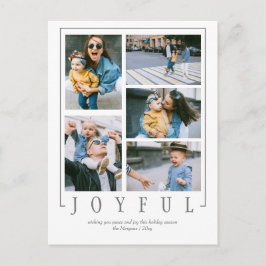 Postal Festiva Simple Moderno 5 fotos Personalizado de Collage