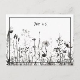 Postal Festiva Simple negro y blanco salven la fecha