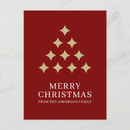 Postal Festiva Simple star tree red Merry Christmas 