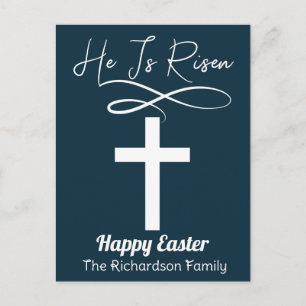 Postal Festiva simple y elegante cruz cristiana de la caligrafía 