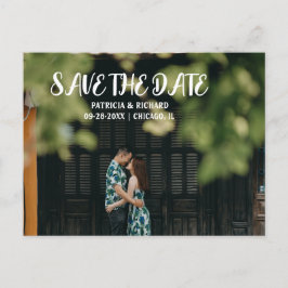 Postal Festiva Simple Y Moderna Boda De Guión Guardar La Foto De 