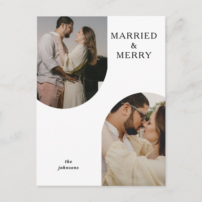 Postal Festiva Simple y moderna foto de dos arcos (Anverso)